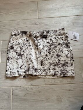 NWT Forever 21 Cow Print Denim Mini Skirt